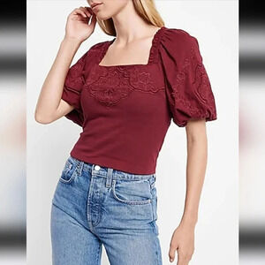 Express Burgundy Crop Top